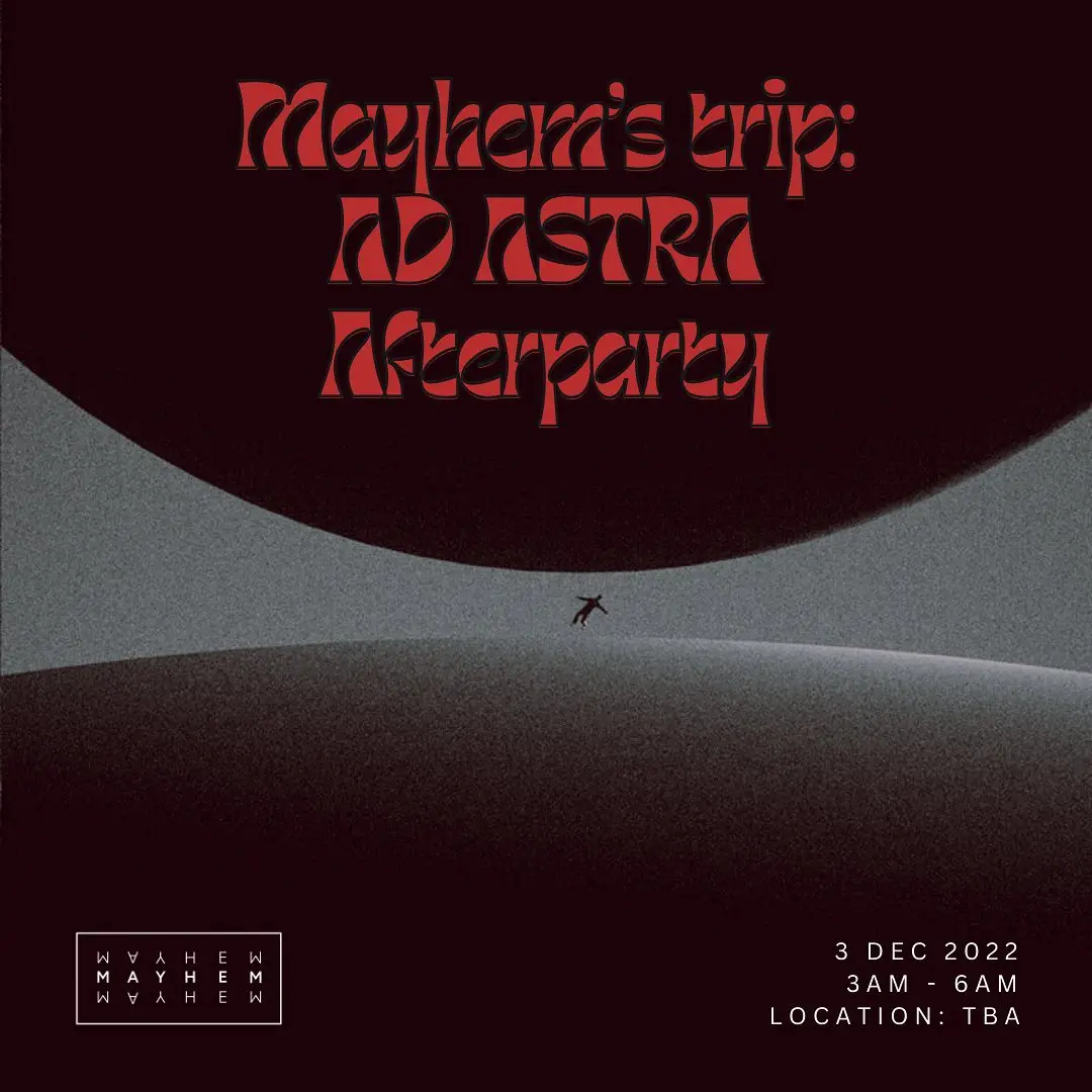 Mayhem’s Trip: Ad Astra afterparty flyer