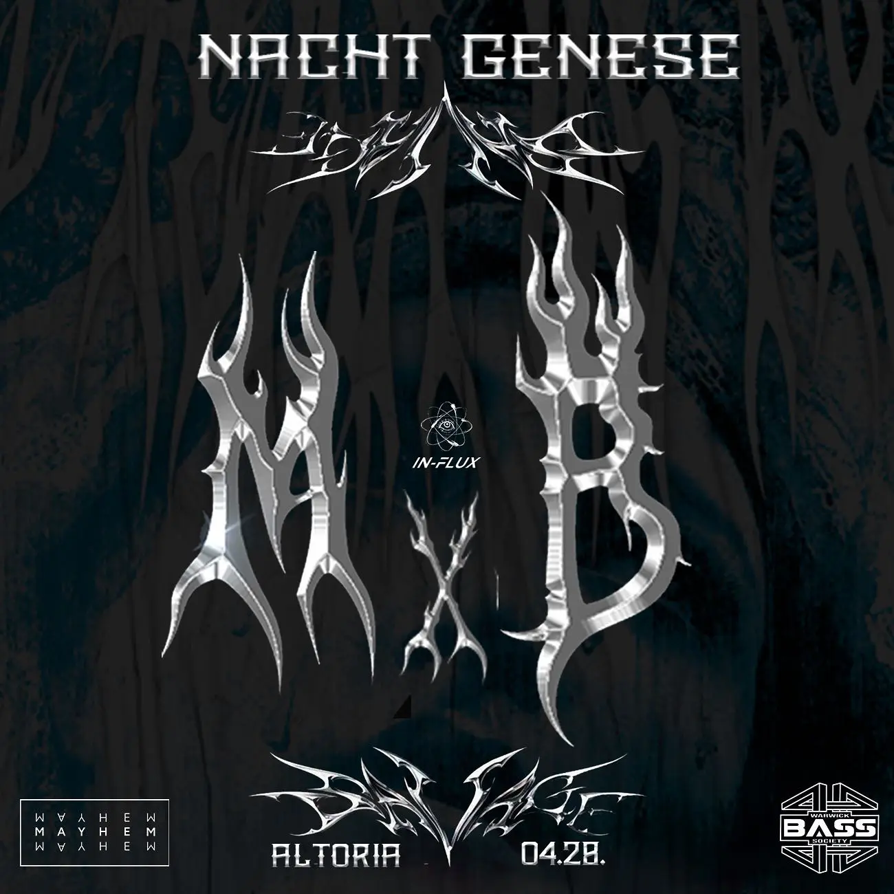 Nacht Genese Altoria event flyer