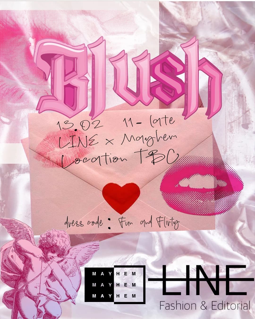 BLUSH Valentine's houseparty flyer
