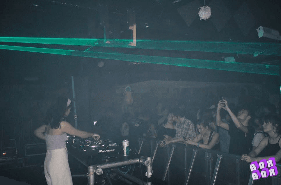 DJ and crowd at BonBon II with Adryiano