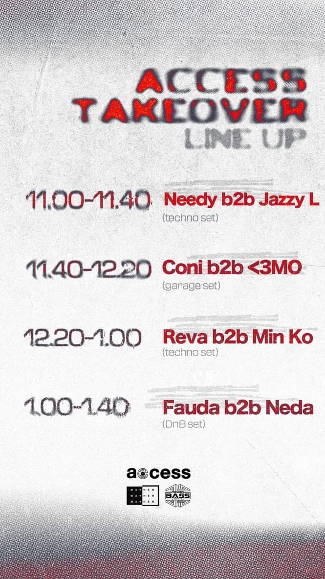 Access Takeover running order
